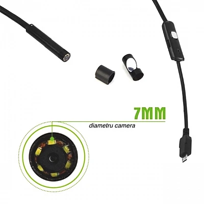 Endoscop Camera Android 10 Metri Waterproof Universala Slim pentru Inspectie Auto Conectare MicroUsb Endoscop Camera Android 10 Metri Waterproof Universala Slim pentru Inspectie Auto Conectare MicroUsb