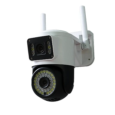 Camera de supraveghere IP 2 EYES VIEW 2 ECRANE in acelasi timp 5.0MPX rotire 360 de grade vedere pe timp de noapte Camera de supraveghere IP 2 EYES VIEW 2 ECRANE in acelasi timp 5.0MPX rotire 360 de grade vedere pe timp de noapte