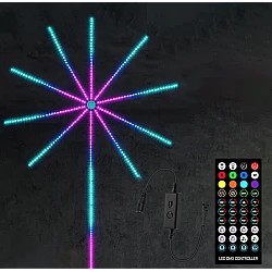 Banda artificii LEDBluetooth/USB Control prin telecomanda/telefon RGB Sincronizare audio 2 cm Multicolor Banda artificii LEDBluetooth/USB Control prin telecomanda/telefon RGB Sincronizare audio 2 cm Multicolor