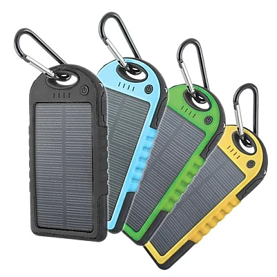 Baterie externa cu incarcare solara 5000 mAh 2 x USB Baterie externa cu incarcare solara 5000 mAh 2 x USB