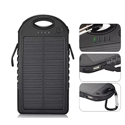 Baterie externa cu incarcare solara 5000 mAh 2 x USB Baterie externa cu incarcare solara 5000 mAh 2 x USB
