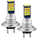 Set 2 Bec Led H7 3030 Smd 90W 9600lm/set cu 2 moduri de lumina (rece si calda) 30 LED