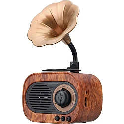 Boxa Portabila Retro Conectare Bluetooth cu USB/TF Baterie 1200 MAh Maro