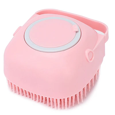 Set 2 x Burete de baie din silicon cu rezervor pentru gel de dus / sampon Set 2 x Burete de baie din silicon cu rezervor pentru gel de dus / sampon