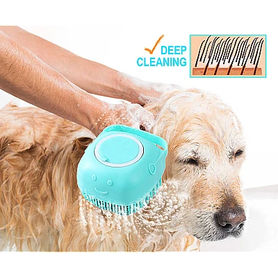 Set 2 x Burete de baie din silicon cu rezervor pentru gel de dus / sampon Set 2 x Burete de baie din silicon cu rezervor pentru gel de dus / sampon