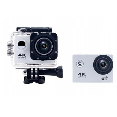 Camera Sport 4K HD ARGINTIE Carcasa rezistenta la Apa Camera Sport 4K HD ARGINTIE Carcasa rezistenta la Apa