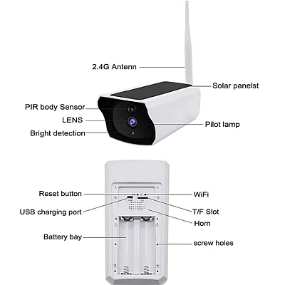 Camera inteligenta WiFi cu panou solar Camera inteligenta WiFi cu panou solar