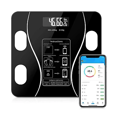 Cantar Electronic Ecran Digital Iluminat Compatibil Android/Ios cu Termometru AC-180 MD Cantar Electronic Ecran Digital Iluminat Compatibil Android/Ios cu Termometru AC-180 MD