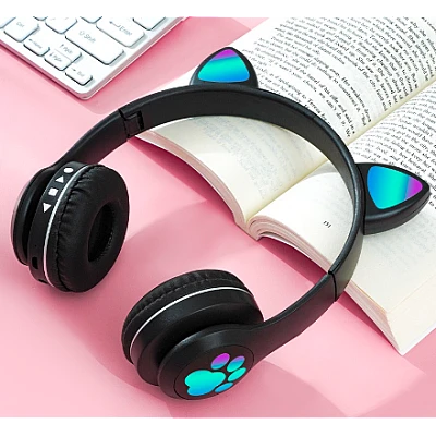 Casti wireless pliabile Urechi de pisica VZV-23M NEGRE Casti wireless pliabile Urechi de pisica VZV-23M NEGRE