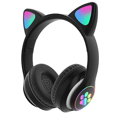 Casti wireless pliabile Urechi de pisica VZV-23M NEGRE Casti wireless pliabile Urechi de pisica VZV-23M NEGRE