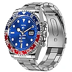 Ceas Smartwatch bratara ARGINTIE otel inoxidabil Bluetooth ROSU ALBASTRU