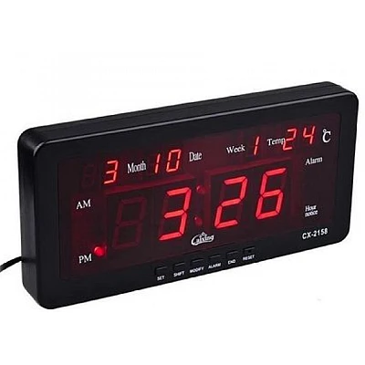 Ceas digital LED CX-2158 cu functie de alarma data temperatura Ceas digital LED CX-2158 cu functie de alarma data temperatura
