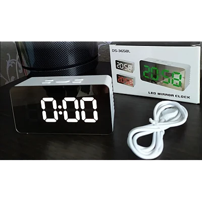 Ceas digital led mirror clock DS-3658L afisaj ALB Ceas digital led mirror clock DS-3658L afisaj ALB