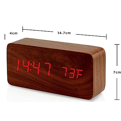 Ceas digital lemn VST-862 MARO LED cu Led ROSU Alarma si Termometru Ceas digital lemn VST-862 MARO LED cu Led ROSU Alarma si Termometru