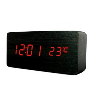 Ceas digital lemn VST-862 NEGRU LED cu Led ROSU Alarma si Termometru Ceas digital lemn VST-862 NEGRU LED cu Led ROSU Alarma si Termometru