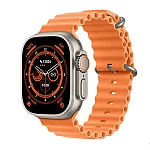 Ceas inteligent SmartWatch 8 Ultra Plus cu incarcare wireless curea portocalie