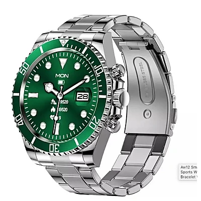 Ceas Smartwatch Bratara ARGINTIE Otel Inoxidabil Bluetooth VERDE Ceas Smartwatch Bratara ARGINTIE Otel Inoxidabil Bluetooth VERDE