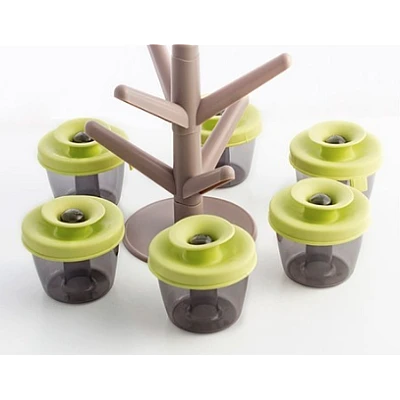 Copacel Spice Rack cu 6 recipiente pentru condimente + suport inclus Copacel Spice Rack cu 6 recipiente pentru condimente + suport inclus
