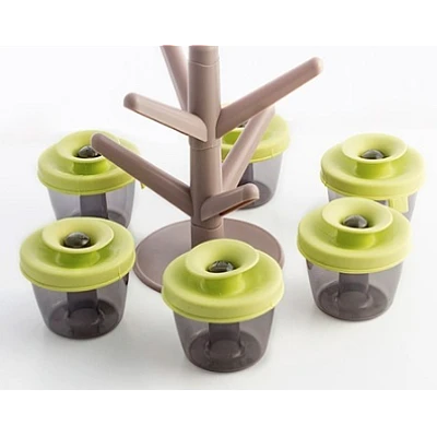 Copacel Spice Rack cu 6 recipiente pentru condimente + suport inclus Copacel Spice Rack cu 6 recipiente pentru condimente + suport inclus