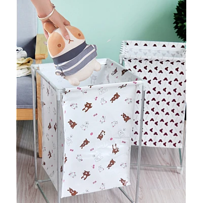 Cos pentru rufe, Metalic-Textil, 54 x 33 cm, Multicolor Cos pentru rufe Metalic-Textil 54 x 33 cm Multicolor