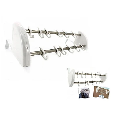 Cuier dublu pentru montare pe usa, 14 x 55 cm Cuier dublu pentru montare pe usa, 14 x 55 cm