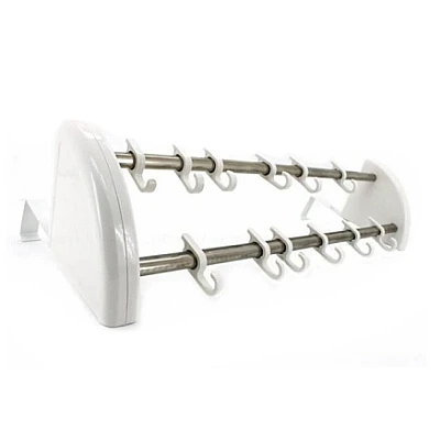 Cuier dublu pentru montare pe usa, 14 x 55 cm Cuier dublu pentru montare pe usa, 14 x 55 cm