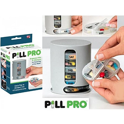 Cutie GRI PILL PRO distribuitor pentru medicamente pe zile Cutie GRI PILL PRO distribuitor pentru medicamente pe zile