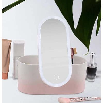 Cutie organizator depozitare farduri pentru calatorie cu oglinda cosmetica Cutie organizator depozitare farduri pentru calatorie cu oglinda cosmetica