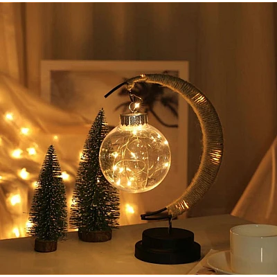 Decoratiune luminoasa semi-luna cu glob Decoratiune luminoasa semi-luna cu glob