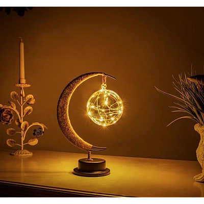Decoratiune luminoasa semi-luna cu glob Decoratiune luminoasa semi-luna cu glob