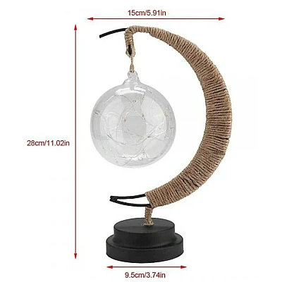 Decoratiune luminoasa semi-luna cu glob Decoratiune luminoasa semi-luna cu glob