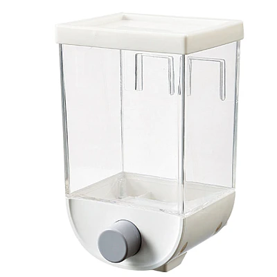 Dozator de cereale 1Kg plastic transparent Alb Dozator de cereale 1Kg plastic transparent Alb