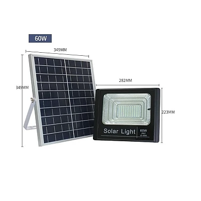 Kit Proiector 60W LED SMD JNI cu Panou Solar Si Telecomanda Kit Proiector 60W LED SMD JNI cu Panou Solar Si Telecomanda