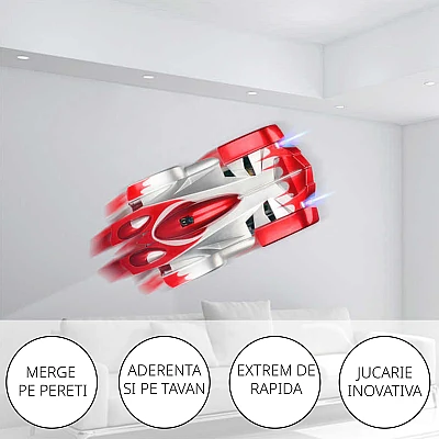 Masinuta Wall Climber RED antigravitationala cu Telecomanda Masinuta Wall Climber RED antigravitationala cu Telecomanda