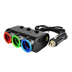 Priza auto 12V/24V Olesson 1523  cu 5 intrari 120W negru