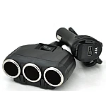 Priza auto 12V/24V Olesson 1634 cu 4 intrari 120W negru Priza auto 12V/24V Olesson 1634 cu 4 intrari 120W negru