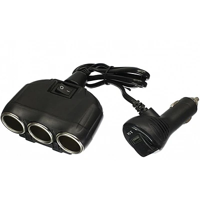 Priza auto 12V/24V Olesson 1634 cu 4 intrari 120W negru Priza auto 12V/24V Olesson 1634 cu 4 intrari 120W negru