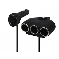 Priza auto 12V/24V Olesson 1634 cu 4 intrari 120W negru