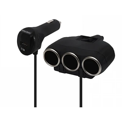 Priza auto 12V/24V Olesson 1634 cu 4 intrari 120W negru Priza auto 12V/24V Olesson 1634 cu 4 intrari 120W negru