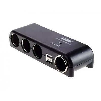 Priza auto Olesson 1525 120W 2 x USB 3 prize + port iesire bricheta Priza auto Olesson 1525 120W 2 x USB 3 prize + port iesire bricheta