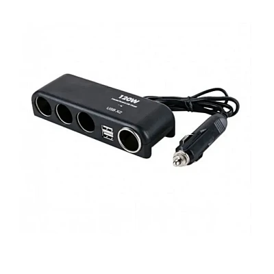 Priza auto Olesson 1525 120W 2 x USB 3 prize + port iesire bricheta Priza auto Olesson 1525 120W 2 x USB 3 prize + port iesire bricheta