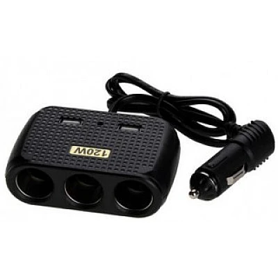 Priza auto12V/24V In-Car 1512 cu 5 intrari 120W negru Priza auto12V/24V In-Car 1512 cu 5 intrari 120W negru
