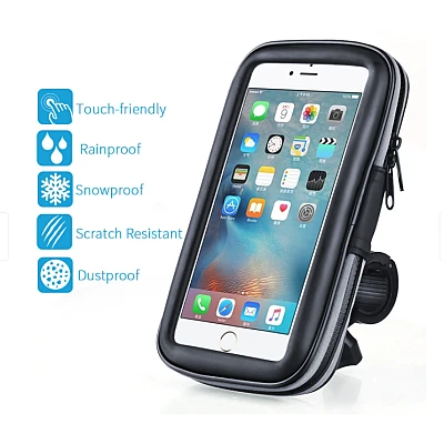 Suport husa telefon pentru bicicleta LX-01 rezistent apa si socuri touchscreen 360* rotativ negru XL Suport husa telefon pentru bicicleta LX-01 rezistent apa si socuri touchscreen 360* rotativ negru XL
