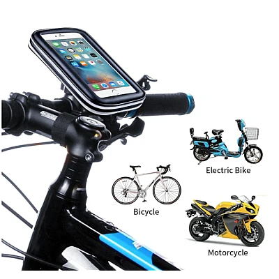 Suport husa telefon pentru bicicleta LX-01 rezistent apa si socuri touchscreen 360* rotativ negru XL Suport husa telefon pentru bicicleta LX-01 rezistent apa si socuri touchscreen 360* rotativ negru XL