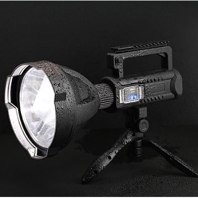 Lanterna de Mana W591 cu TREPIED , Baterie Externa 1000W LED foarte puternic P50 Lanterna de Mana W591 cu TREPIED , Baterie Externa 1000W LED foarte puternic P50