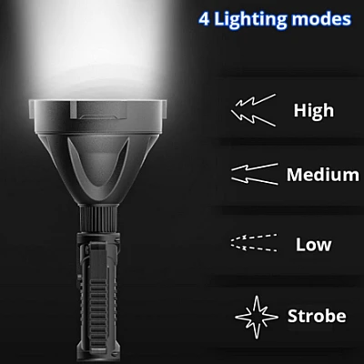 Lanterna de Mana W591 cu TREPIED , Baterie Externa 1000W LED foarte puternic P50 Lanterna de Mana W591 cu TREPIED , Baterie Externa 1000W LED foarte puternic P50