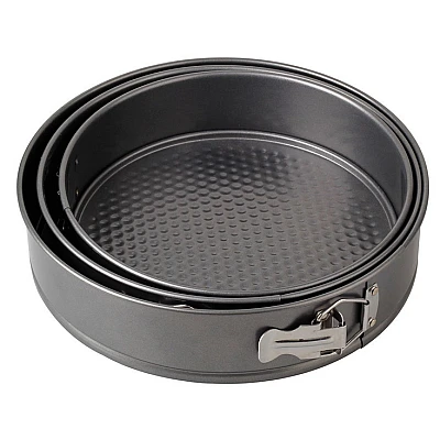 Set 3 tavi de tort cu dimensiuni diferite si fund detasabil 22-24-26 Set 3 tavi de tort cu dimensiuni diferite si fund detasabil 22-24-26