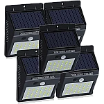 Set 5 Lampi Solare BRIGHT 30 LED cu Senzor de Miscare si Lumina 1 Mod ILUMINARE