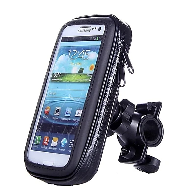 Suport husa telefon pentru bicicleta LX-01 rezistent apa si socuri touchscreen 360* rotativ negru XL Suport husa telefon pentru bicicleta LX-01 rezistent apa si socuri touchscreen 360* rotativ negru XL