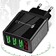 Incarcator PRIZA 3 USB cu DISPLAY LED Inteligent negru Adaptor 220V Incarcator PRIZA 3 USB cu DISPLAY LED Inteligent negru Adaptor 220V